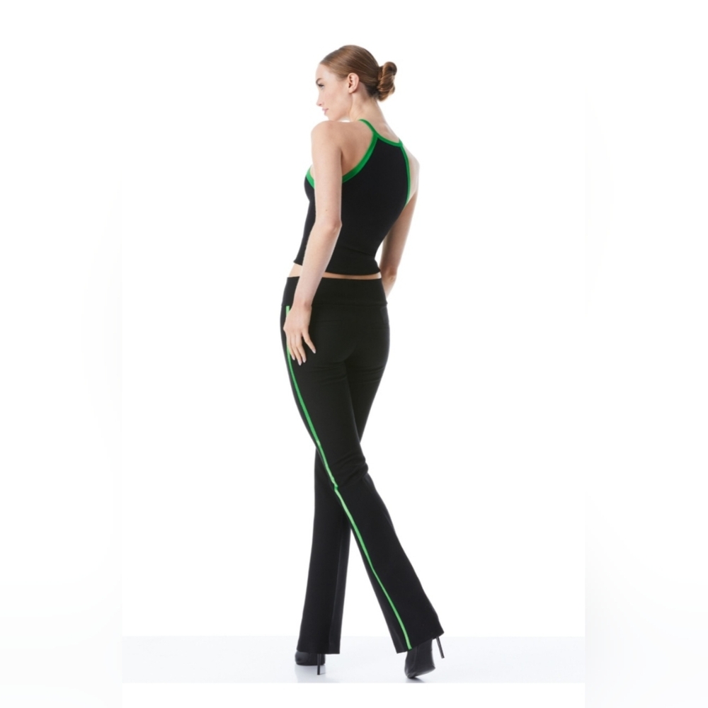 Alice + Olivia heidi halter crop top and bootcut pant matching Set Size 2 - Picture 9 of 15